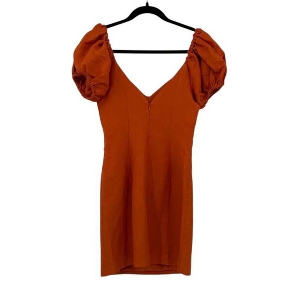 Significant Other Amber Linen Blend Cutout Puff Sleeve Solace Mini Dress Size 2 - Picture 4 of 7